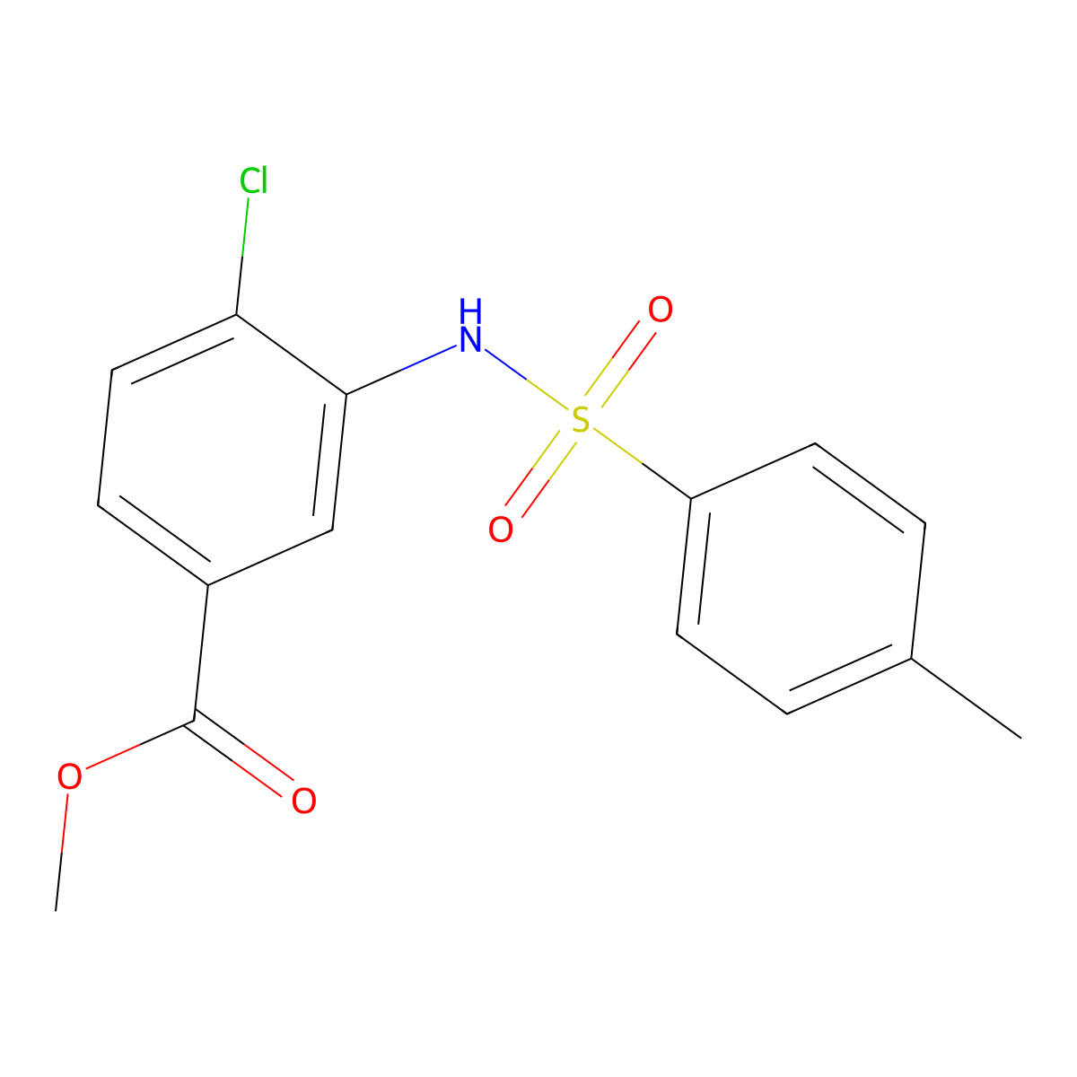 Methyl 4-chloro-3-{[(4-methylphenyl)sulfonyl]amino}benzoate molecular structure, CAS 706772-55-6
