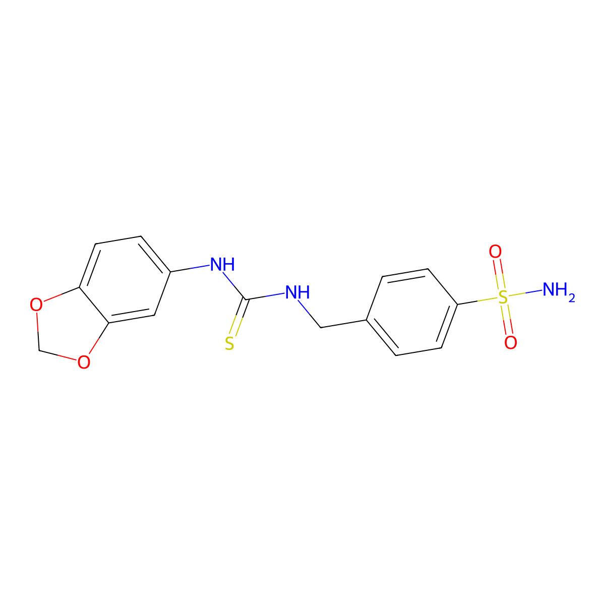 1-(1,3-Benzodioxol-5-yl)-3-[(4-sulfamoylphenyl)methyl]thiourea molecular structure, CAS 706772-64-7