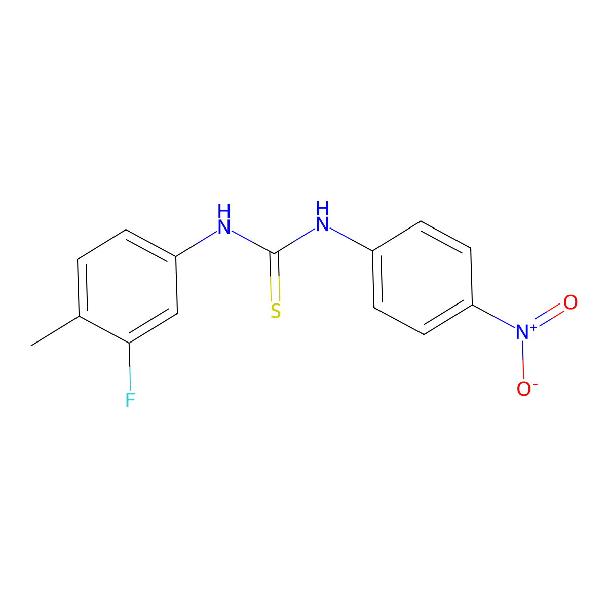 1-(3-Fluoro-4-methylphenyl)-3-(4-nitrophenyl)thiourea molecular structure, CAS 706772-71-6