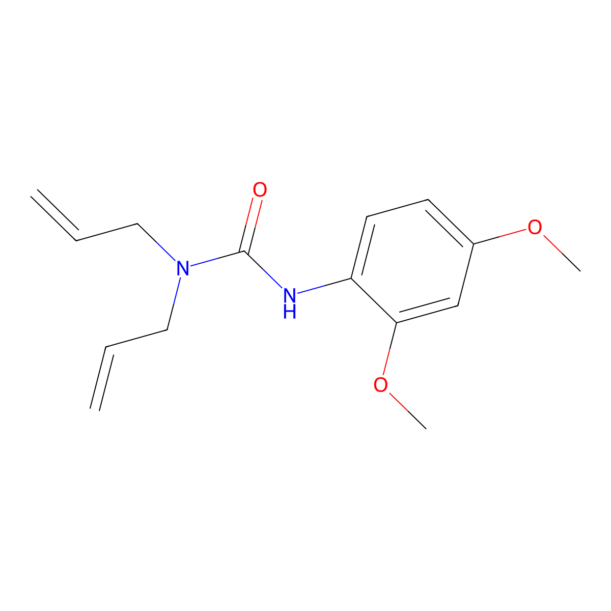 3-(2,4-Dimethoxyphenyl)-1,1-bis(prop-2-enyl)urea molecular structure, CAS 706772-74-9