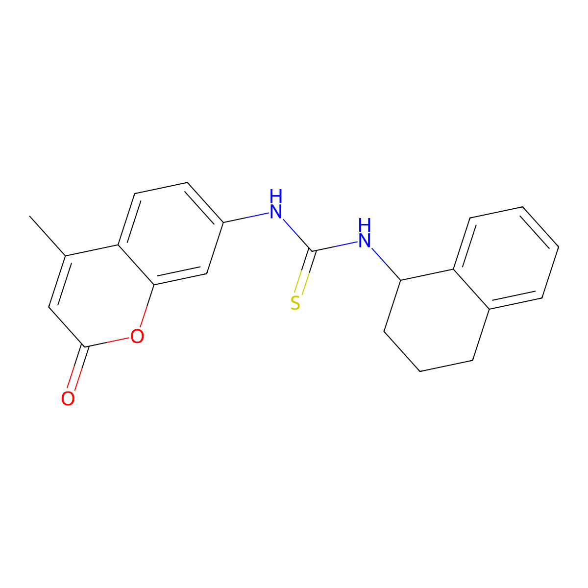 1-(4-Methyl-2-oxochromen-7-yl)-3-(1,2,3,4-tetrahydronaphthalen-1-yl)thiourea molecular structure, CAS 706772-77-2