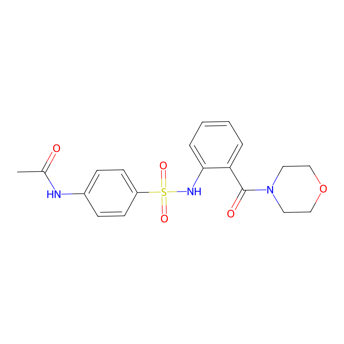 N-[4-[[2-(morpholine-4-carbonyl)phenyl]sulfamoyl]phenyl]acetamide molecular structure, CAS 706772-79-4