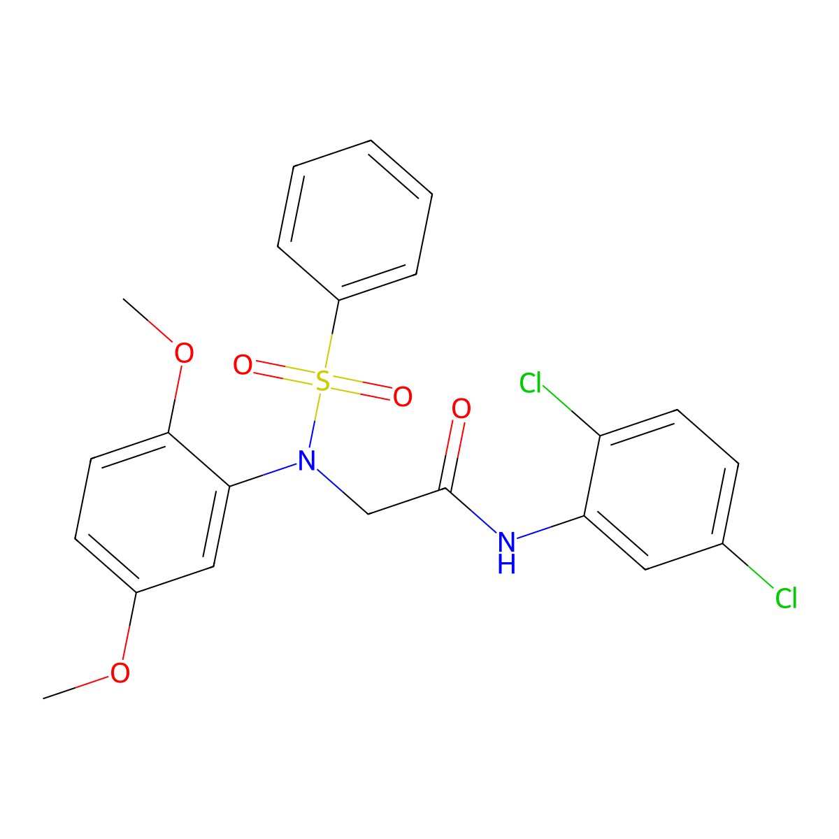 2-[N-(benzenesulfonyl)-2,5-dimethoxyanilino]-N-(2,5-dichlorophenyl)acetamide molecular structure, CAS 706773-00-4