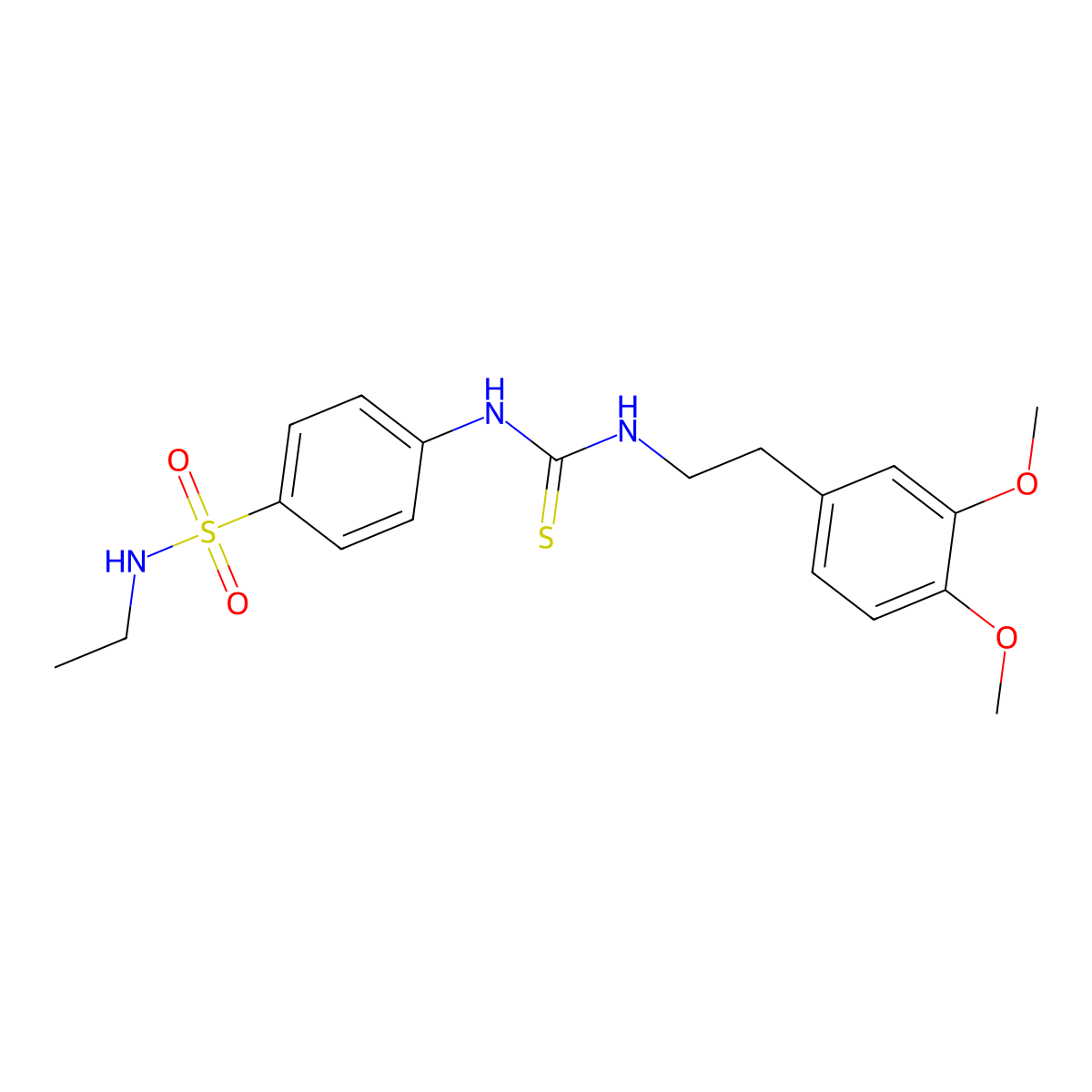 1-[2-(3,4-Dimethoxyphenyl)ethyl]-3-[4-(ethylsulfamoyl)phenyl]thiourea molecular structure, CAS 706773-06-0