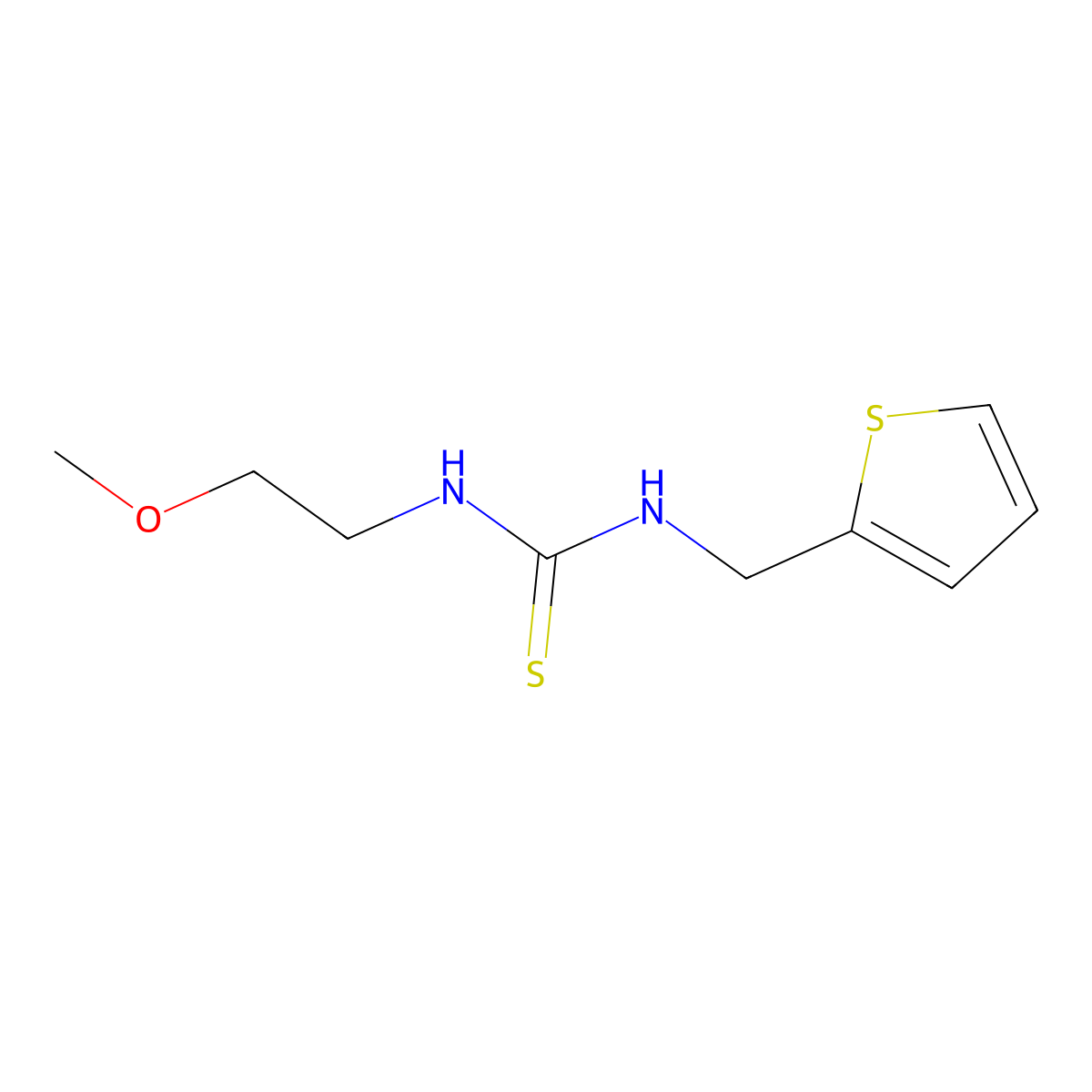 N-(2-methoxyethyl)-N'-(2-thienylmethyl)thiourea molecular structure, CAS 706773-20-8