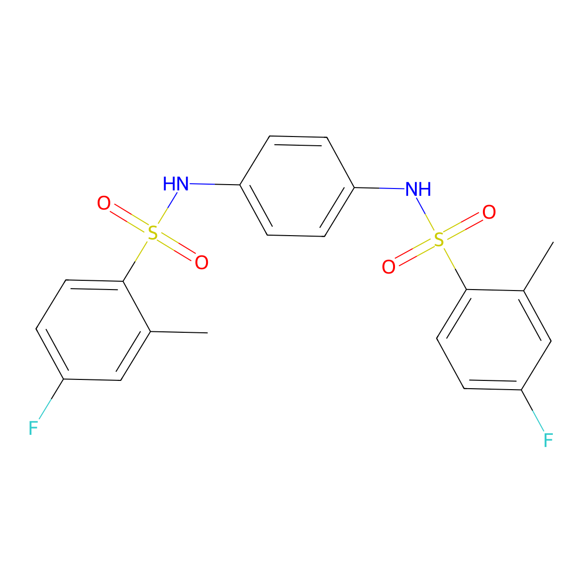 4-fluoro-N-[4-[(4-fluoro-2-methylphenyl)sulfonylamino]phenyl]-2-methylbenzenesulfonamide molecular structure, CAS 706773-33-3