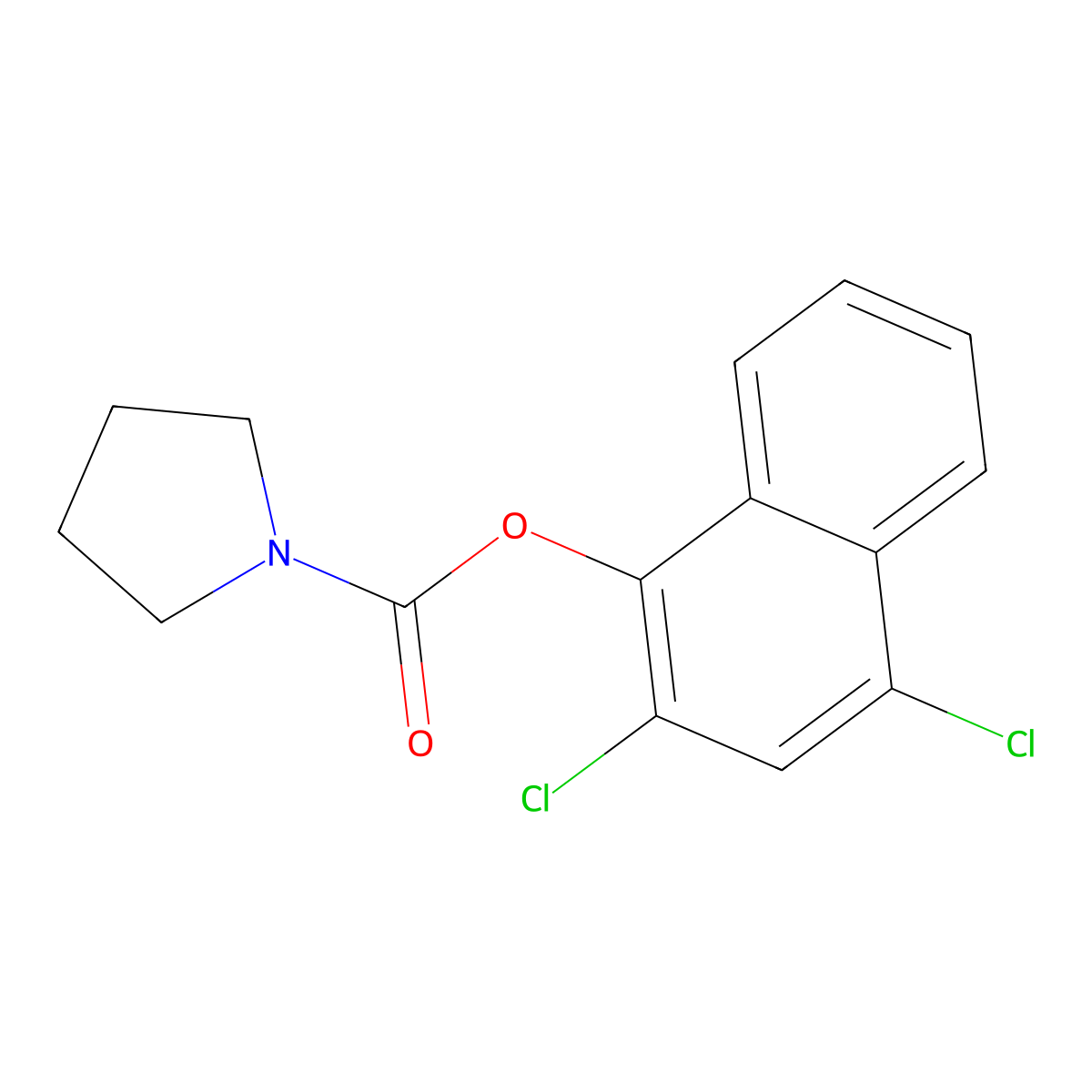 2,4-Dichloro-1-naphthyl 1-pyrrolidinecarboxylate molecular structure, CAS 706773-37-7