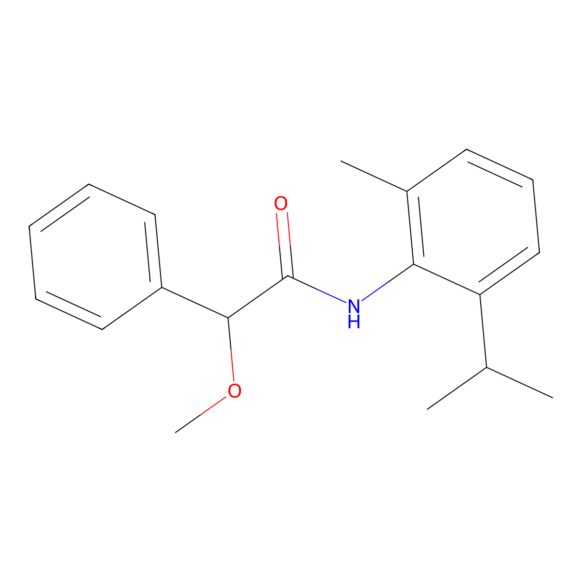 2-methoxy-N-(2-methyl-6-propan-2-ylphenyl)-2-phenylacetamide molecular structure, CAS 706773-66-2