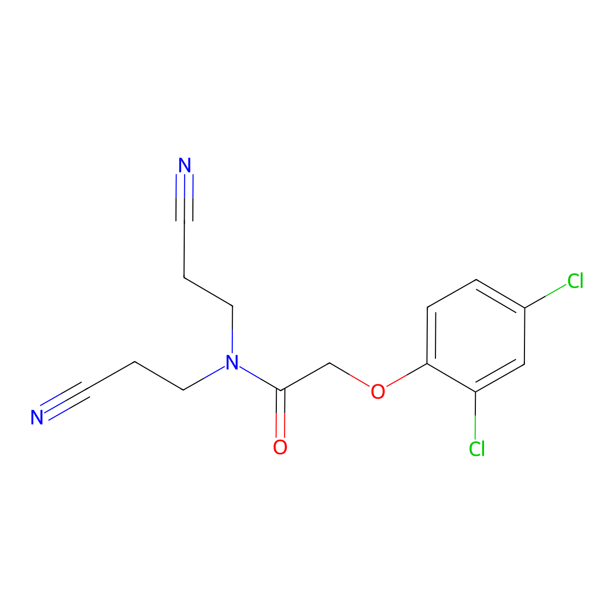 N,N-bis(2-cyanoethyl)-2-(2,4-dichlorophenoxy)acetamide molecular structure, CAS 706773-69-5