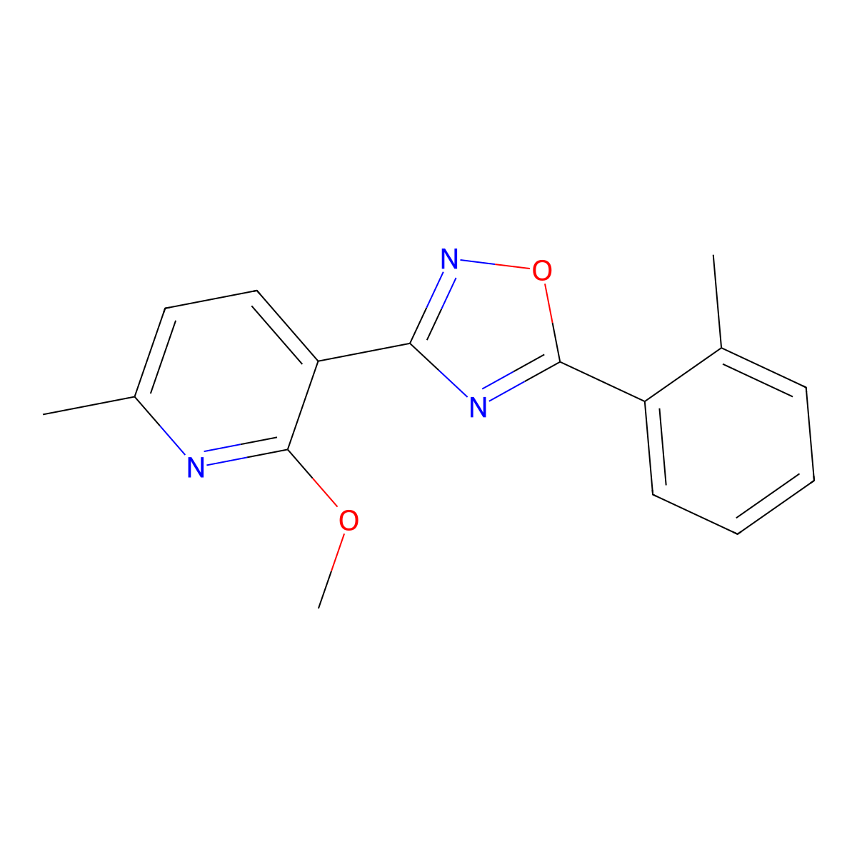 3-(2-Methoxy-6-methylpyridin-3-yl)-5-(2-methylphenyl)-1,2,4-oxadiazole molecular structure, CAS 706773-77-5