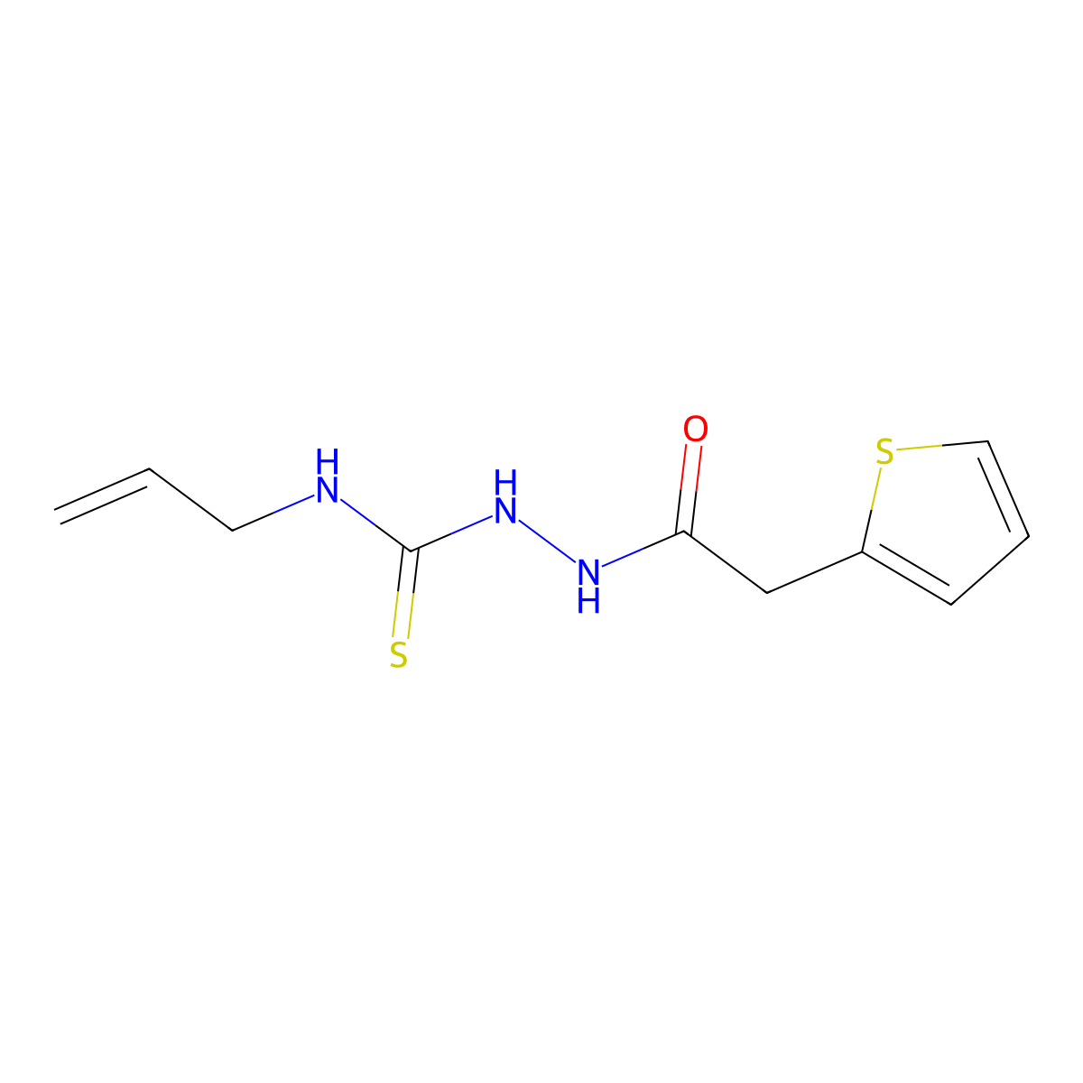 1-Prop-2-enyl-3-[(2-thiophen-2-ylacetyl)amino]thiourea molecular structure, CAS 706773-81-1