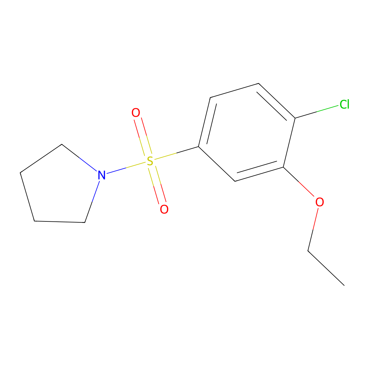 1-(4-Chloro-3-ethoxyphenyl)sulfonylpyrrolidine molecular structure, CAS 706773-90-2