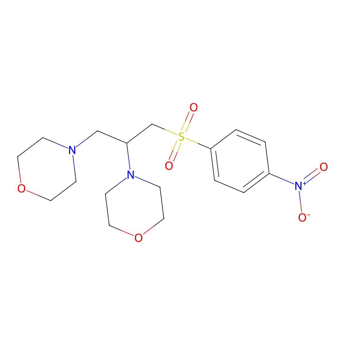 4-[2-Morpholin-4-yl-3-(4-nitrophenyl)sulfonylpropyl]morpholine molecular structure, CAS 706774-24-5
