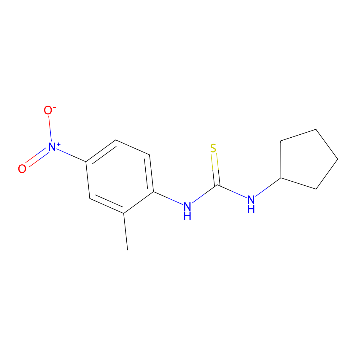 1-Cyclopentyl-3-(2-methyl-4-nitrophenyl)thiourea molecular structure, CAS 706774-71-2