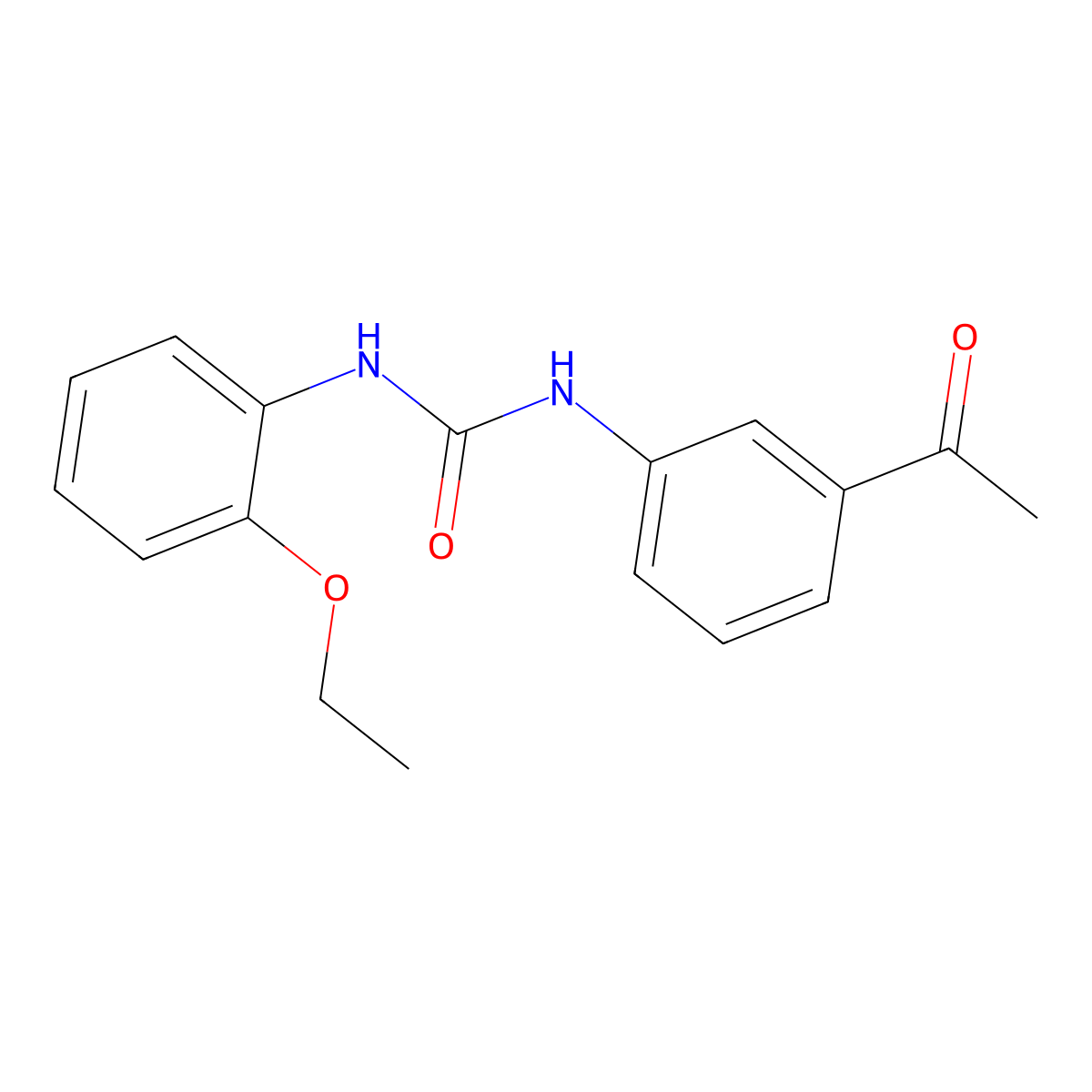 N-(3-acetylphenyl)-N'-(2-ethoxyphenyl)urea molecular structure, CAS 706774-78-9