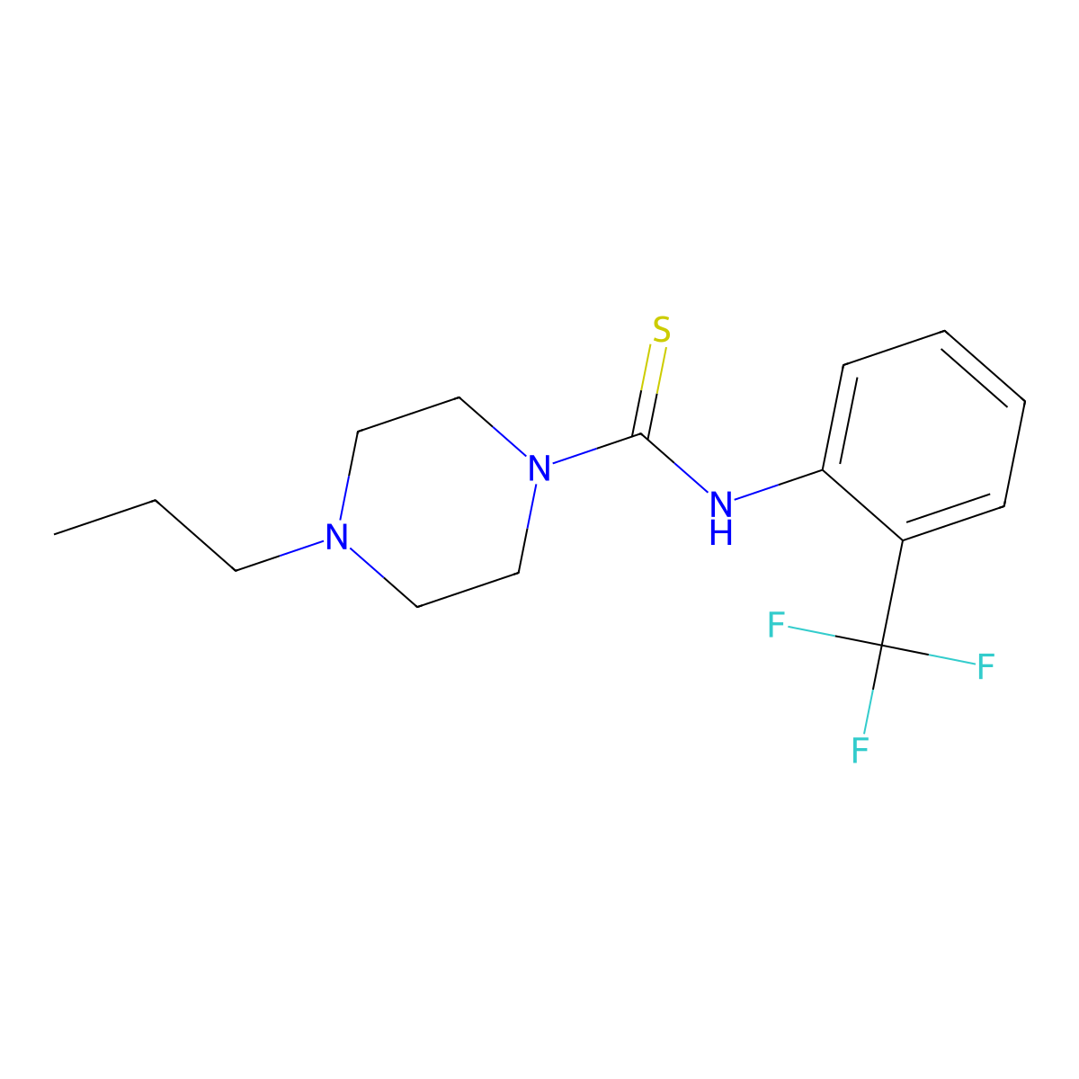 4-propyl-N-[2-(trifluoromethyl)phenyl]piperazine-1-carbothioamide molecular structure, CAS 706774-91-6