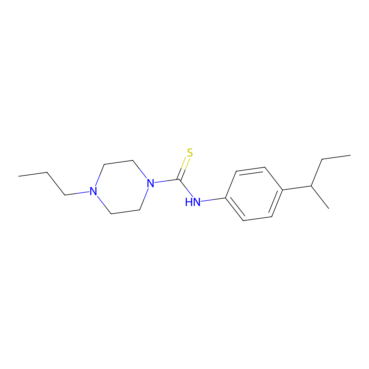 N-(4-butan-2-ylphenyl)-4-propylpiperazine-1-carbothioamide molecular structure, CAS 706775-03-3
