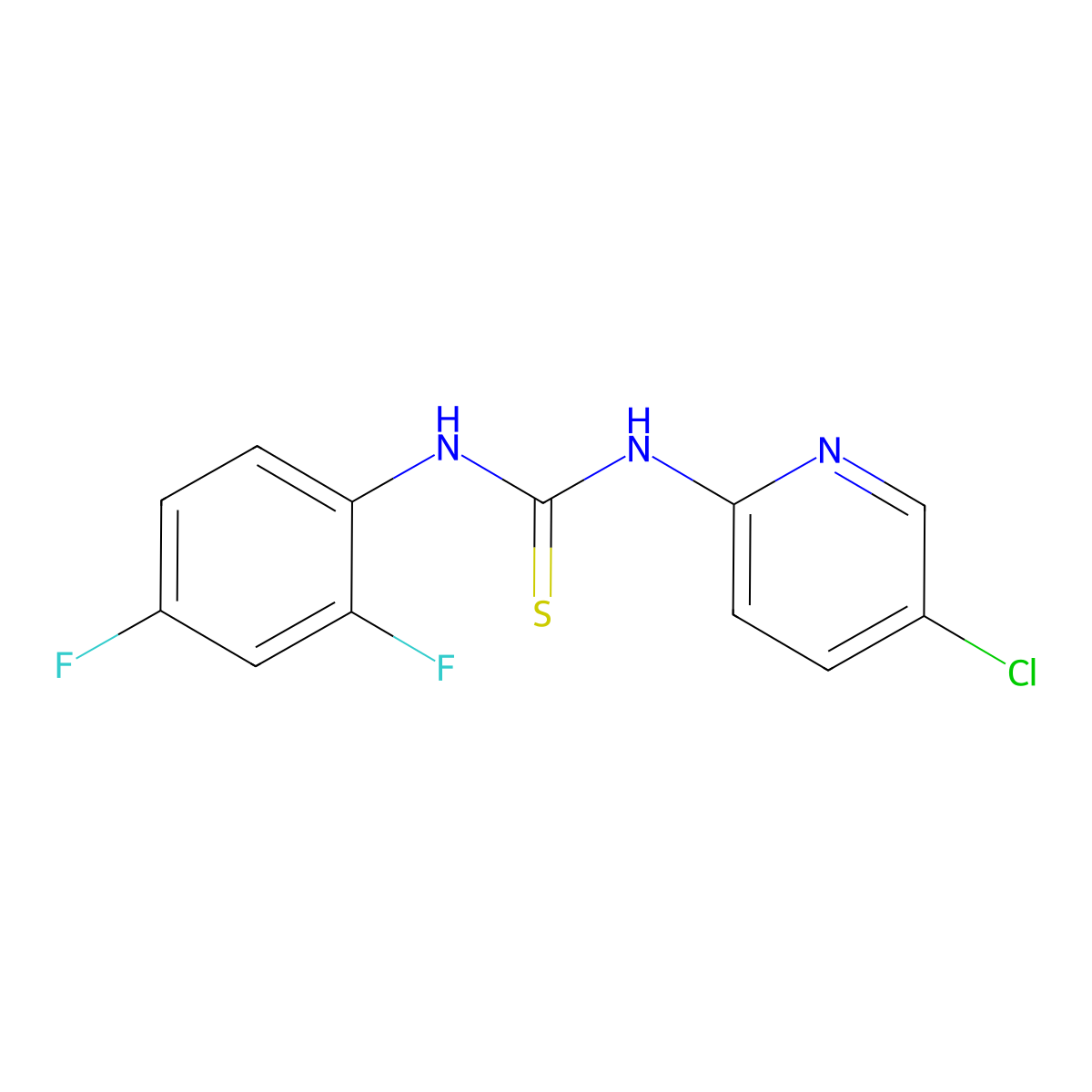 1-(5-Chloropyridin-2-yl)-3-(2,4-difluorophenyl)thiourea molecular structure, CAS 706775-08-8