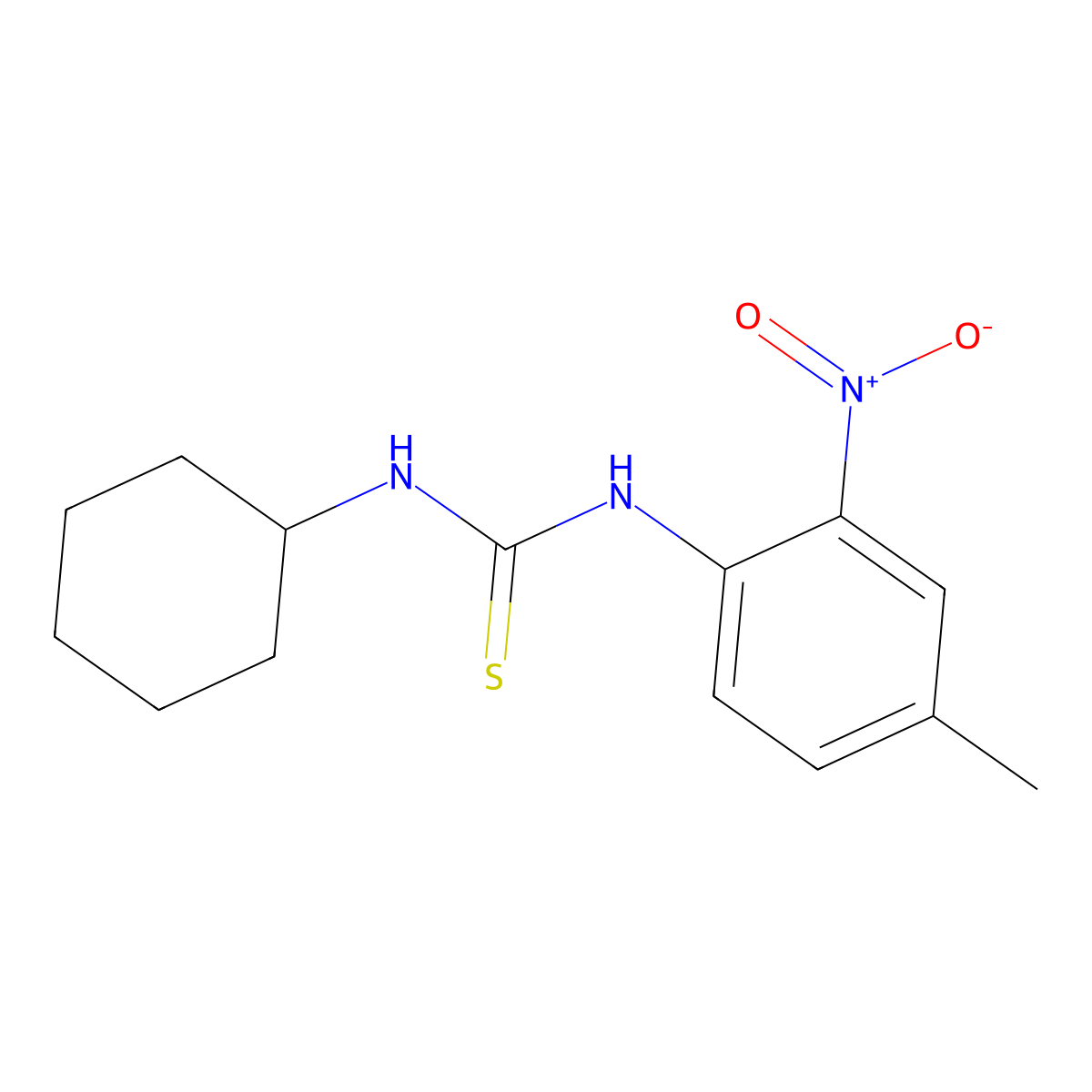 1-Cyclohexyl-3-(4-methyl-2-nitrophenyl)thiourea molecular structure, CAS 706775-13-5