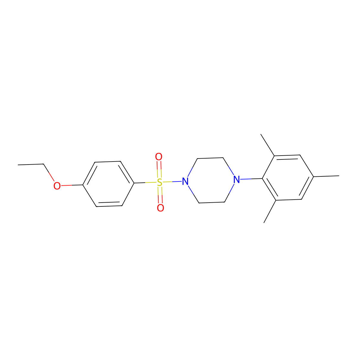 1-(4-Ethoxybenzenesulfonyl)-4-(2,4,6-trimethylphenyl)piperazine molecular structure, CAS 706775-14-6