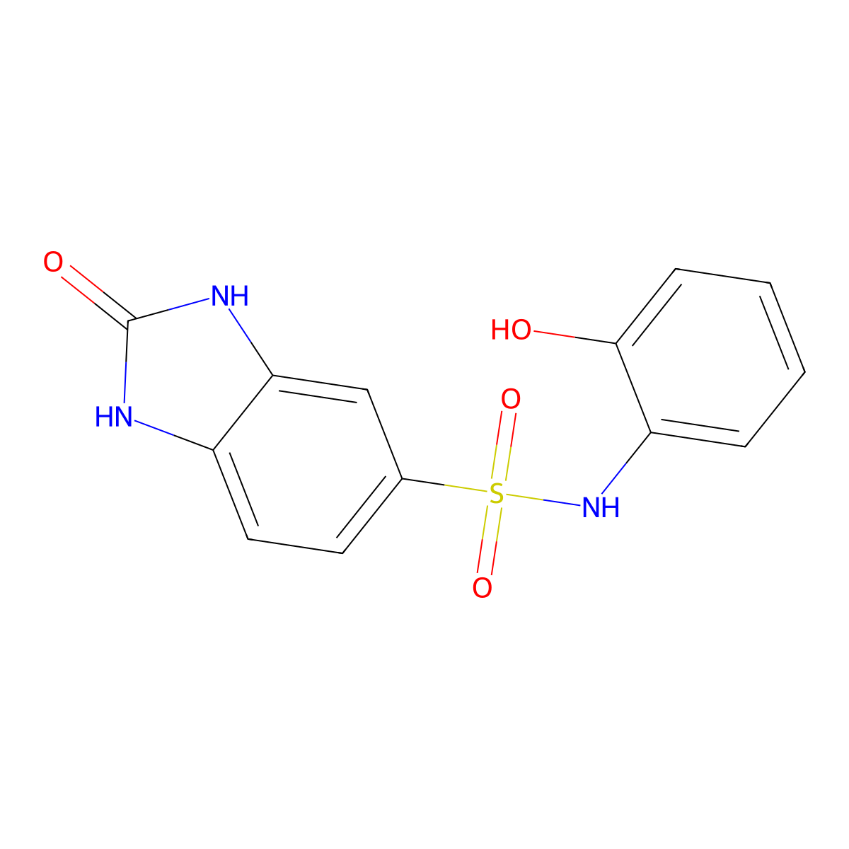 N-(2-hydroxyphenyl)-2-oxo-1,3-dihydrobenzimidazole-5-sulfonamide molecular structure, CAS 706775-15-7