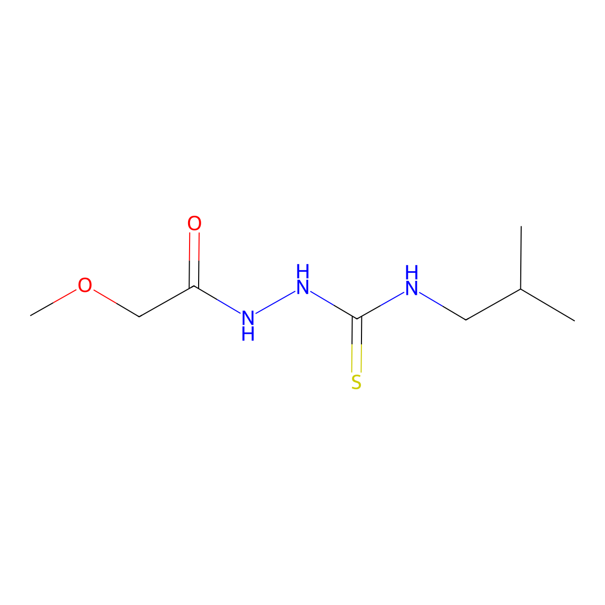 2-(methoxyacetyl)-N-(2-methylpropyl)hydrazinecarbothioamide molecular structure, CAS 706775-21-5