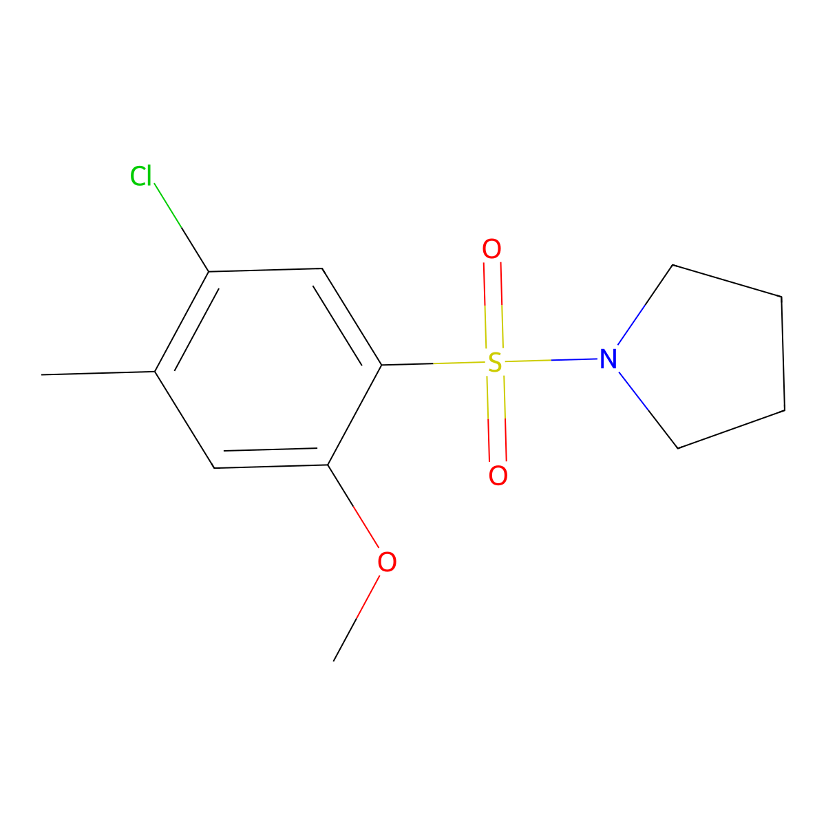 1-(5-Chloro-2-methoxy-4-methylbenzenesulfonyl)pyrrolidine molecular structure, CAS 706775-34-0
