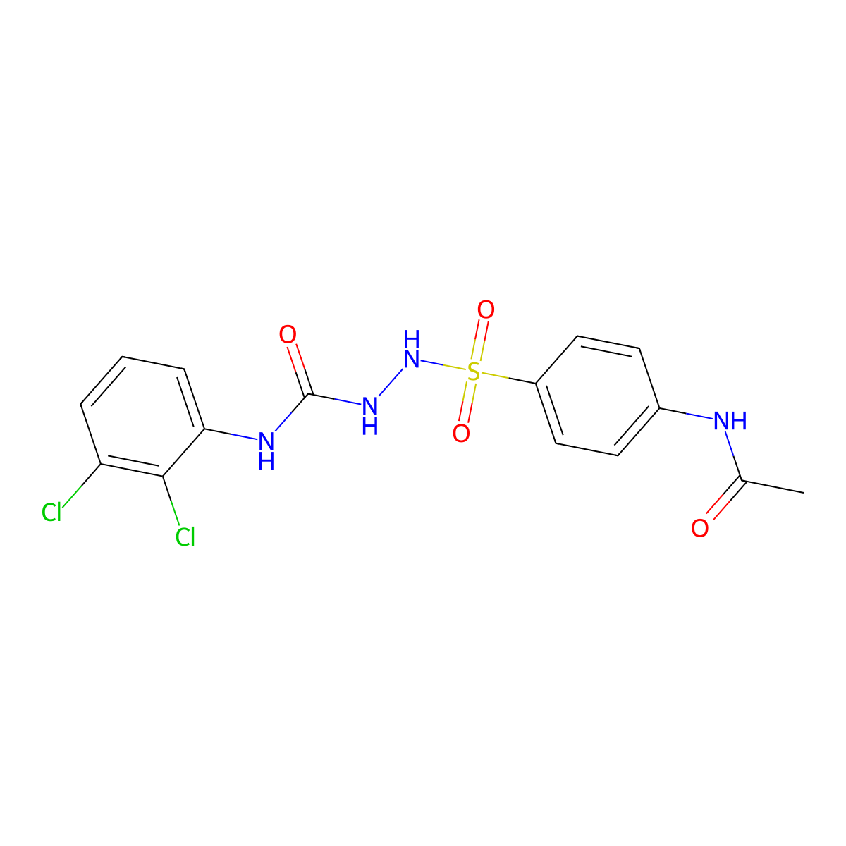 N-[4-[[(2,3-dichlorophenyl)carbamoylamino]sulfamoyl]phenyl]acetamide molecular structure, CAS 706775-52-2