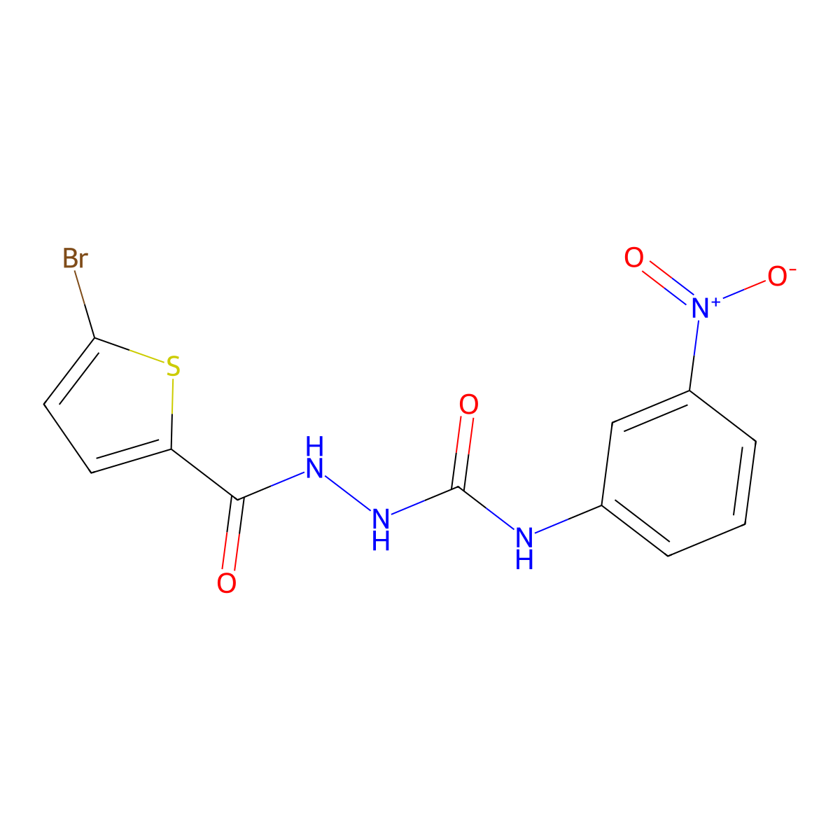 1-[(5-Bromothiophene-2-carbonyl)amino]-3-(3-nitrophenyl)urea molecular structure, CAS 706775-69-1