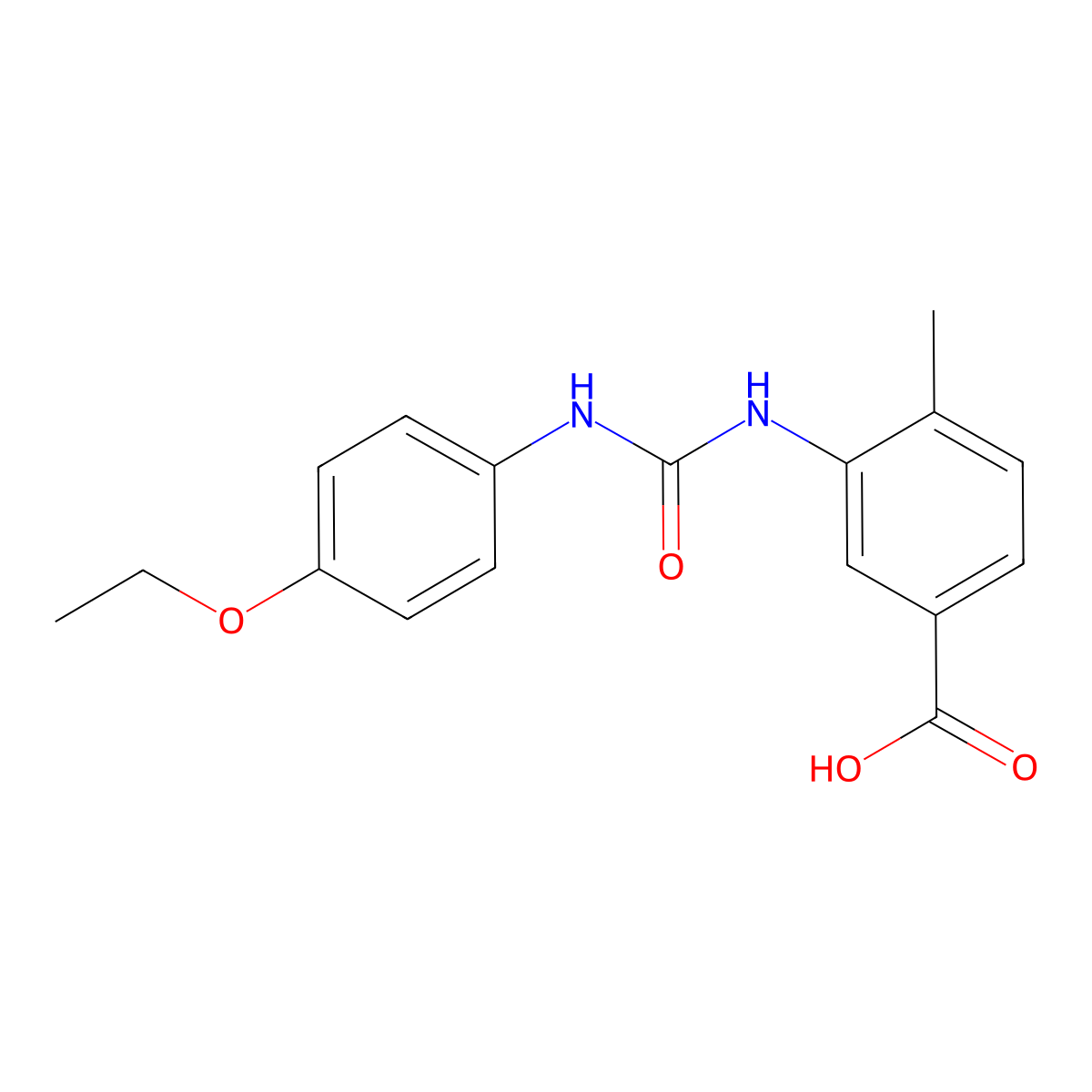 3-{[(4-Ethoxyphenyl)carbamoyl]amino}-4-methylbenzoic acid molecular structure, CAS 706775-74-8