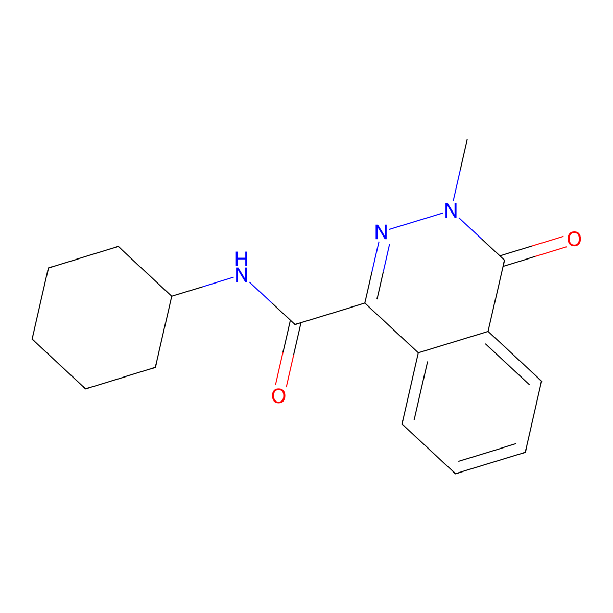 N-cyclohexyl-3-methyl-4-oxo-3,4-dihydrophthalazine-1-carboxamide molecular structure, CAS 706775-91-9