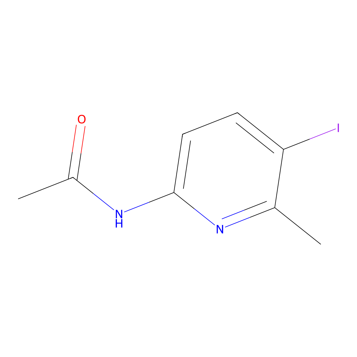 N-(5-iodo-6-methylpyridin-2-yl)acetamide molecular structure, CAS 706775-95-3
