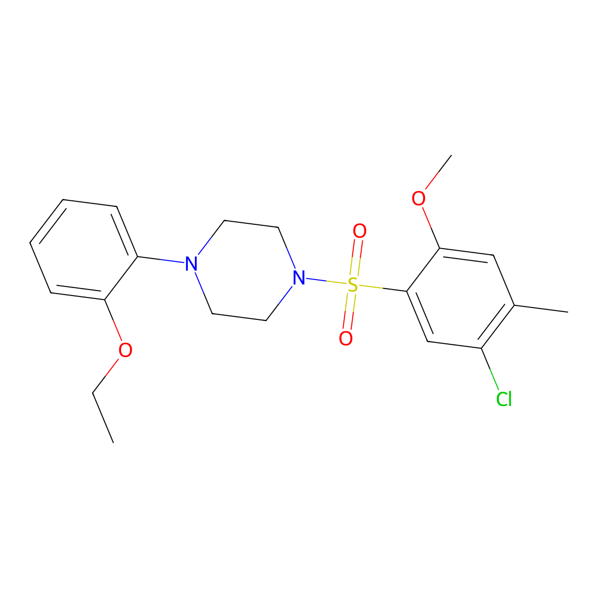 1-(5-Chloro-2-methoxy-4-methylphenyl)sulfonyl-4-(2-ethoxyphenyl)piperazine molecular structure, CAS 706776-08-1