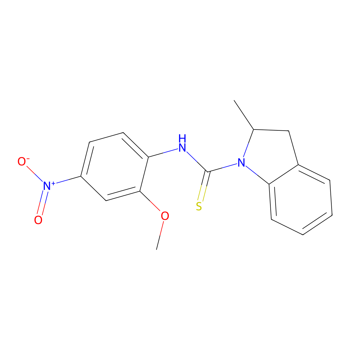 N-(2-methoxy-4-nitrophenyl)-2-methyl-2,3-dihydroindole-1-carbothioamide molecular structure, CAS 706776-16-1