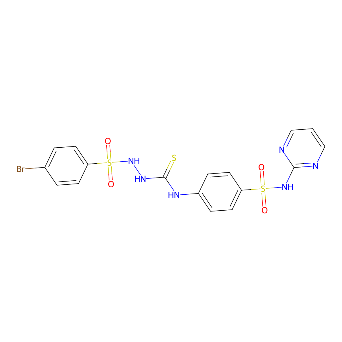 1-[(4-Bromophenyl)sulfonylamino]-3-[4-(pyrimidin-2-ylsulfamoyl)phenyl]thiourea molecular structure, CAS 706776-26-3