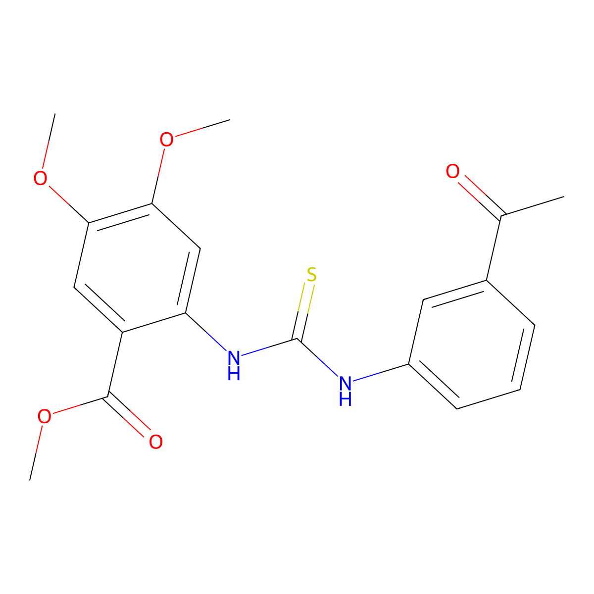 Methyl 2-{[(3-acetylphenyl)carbamothioyl]amino}-4,5-dimethoxybenzoate molecular structure, CAS 706776-28-5