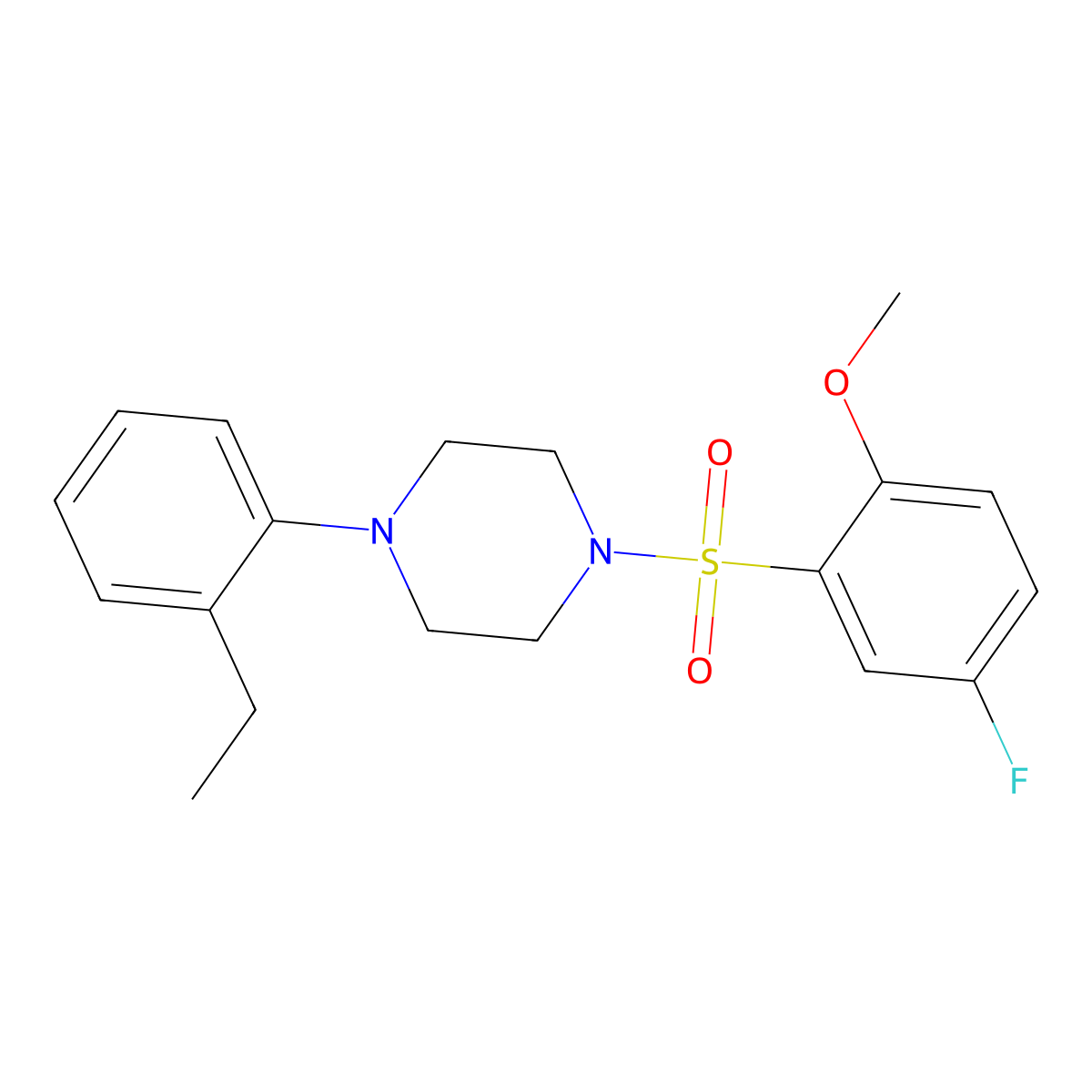 1-(2-Ethylphenyl)-4-(5-fluoro-2-methoxybenzenesulfonyl)piperazine molecular structure, CAS 706776-29-6