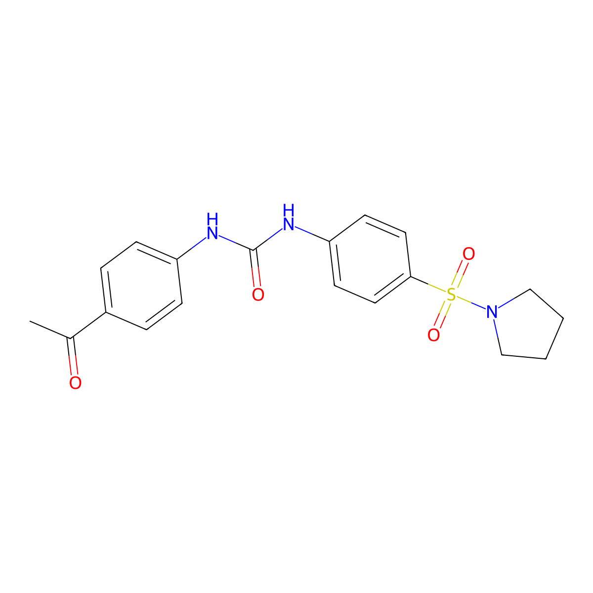 1-(4-Acetylphenyl)-3-(4-pyrrolidin-1-ylsulfonylphenyl)urea molecular structure, CAS 706776-80-9