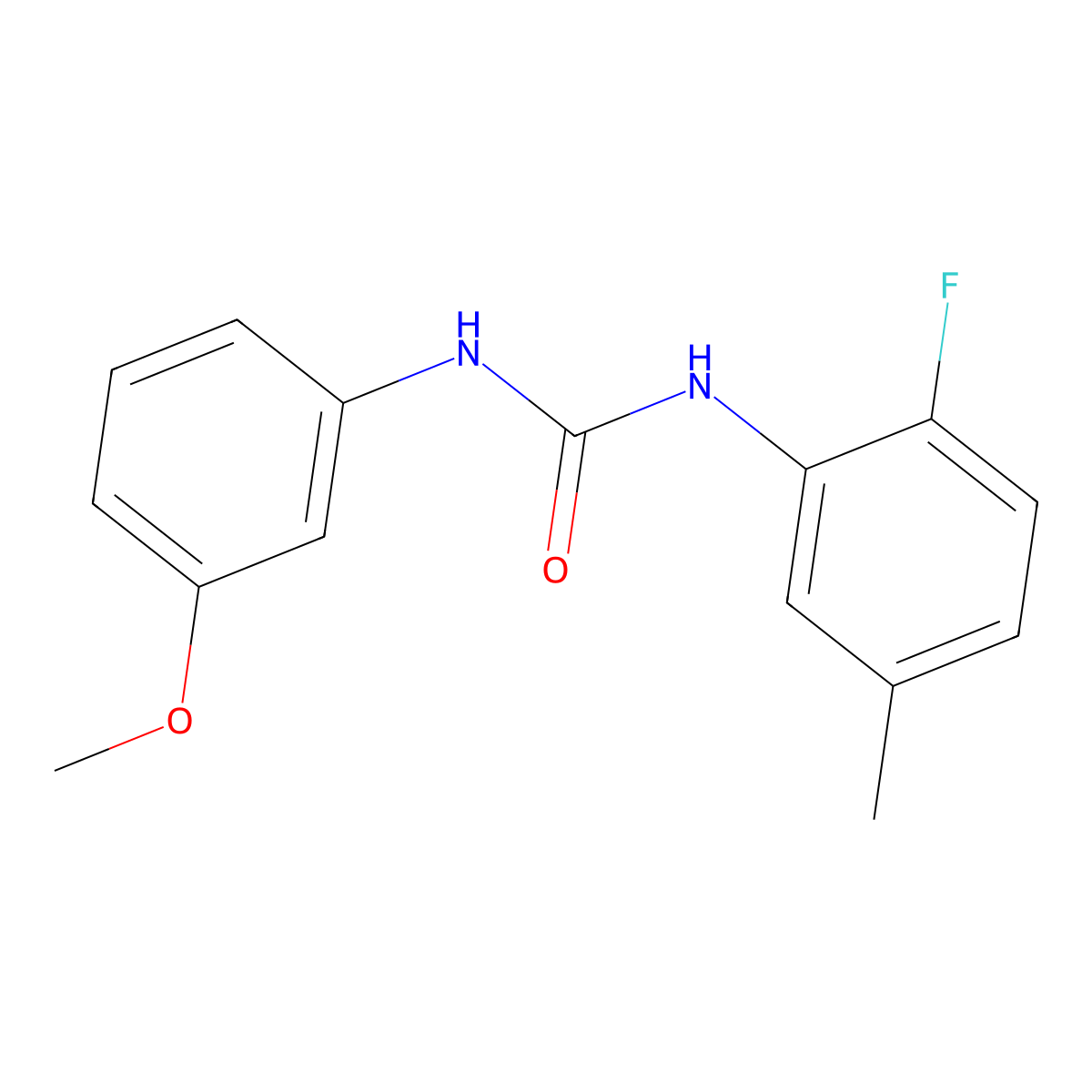 1-(2-Fluoro-5-methylphenyl)-3-(3-methoxyphenyl)urea molecular structure, CAS 706776-81-0