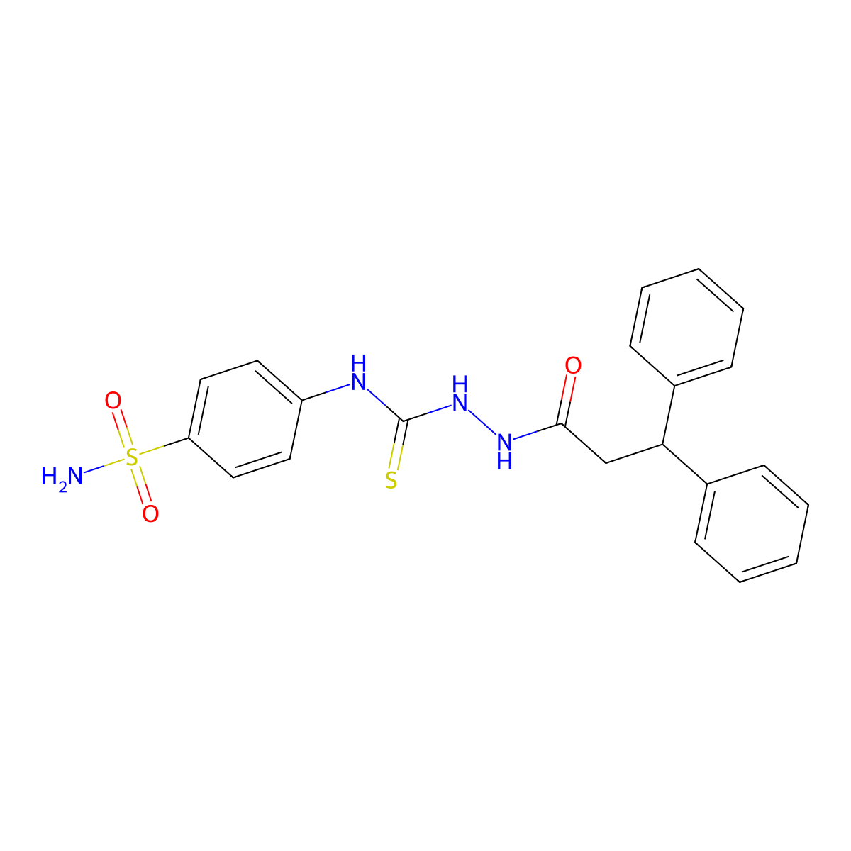 1-(3,3-Diphenylpropanoylamino)-3-(4-sulfamoylphenyl)thiourea molecular structure, CAS 706776-90-1