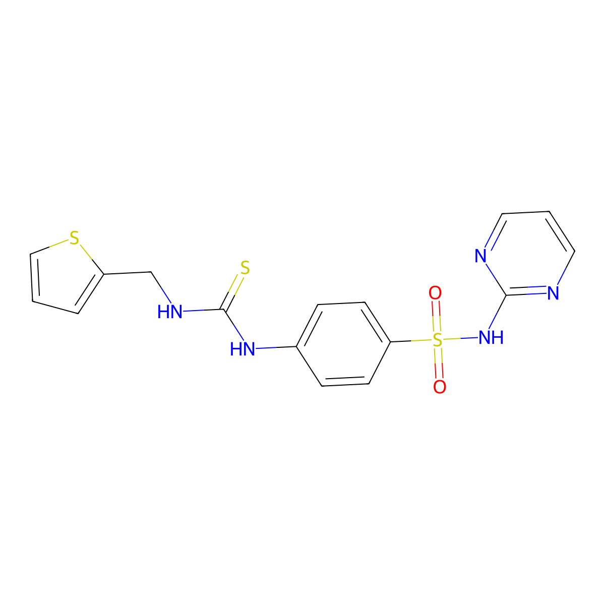 1-[4-(Pyrimidin-2-ylsulfamoyl)phenyl]-3-(thiophen-2-ylmethyl)thiourea molecular structure, CAS 706777-09-5