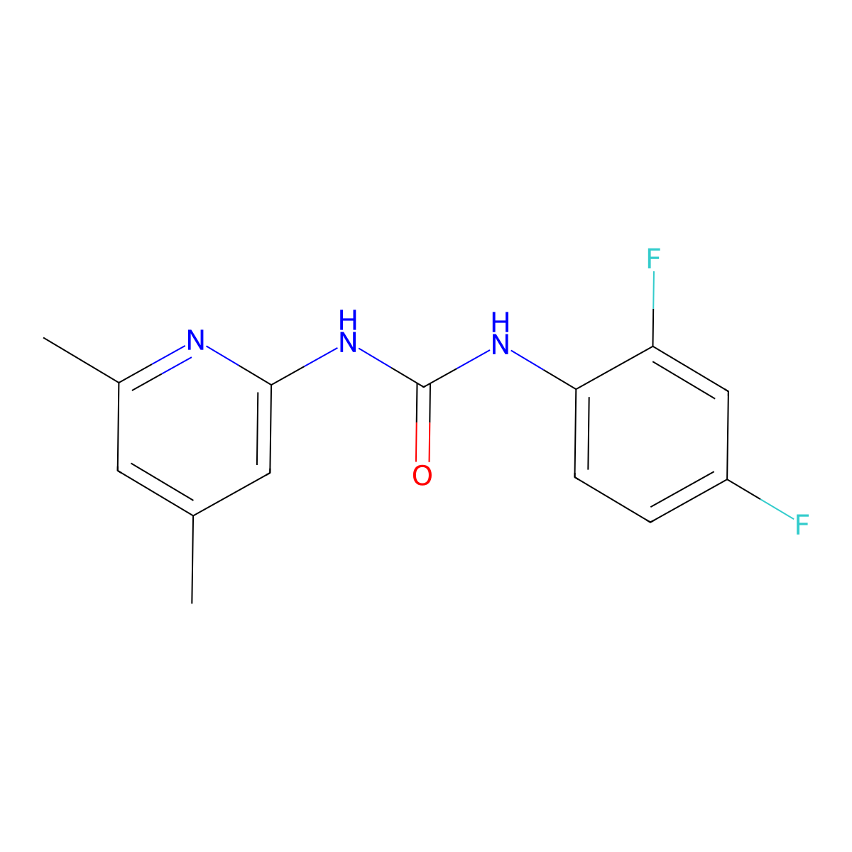 1-(2,4-Difluorophenyl)-3-(4,6-dimethylpyridin-2-yl)urea molecular structure, CAS 706777-26-6