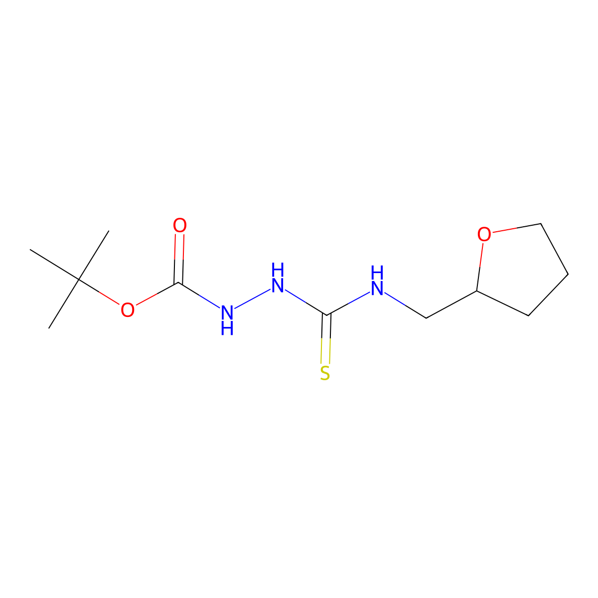 Tert-butyl 2-[(tetrahydrofuran-2-ylmethyl)carbamothioyl]hydrazinecarboxylate molecular structure, CAS 706777-47-1