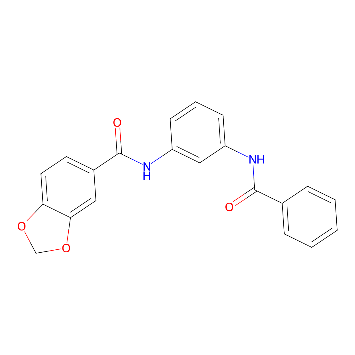 N-(3-benzamidophenyl)-1,3-benzodioxole-5-carboxamide molecular structure, CAS 706777-51-7
