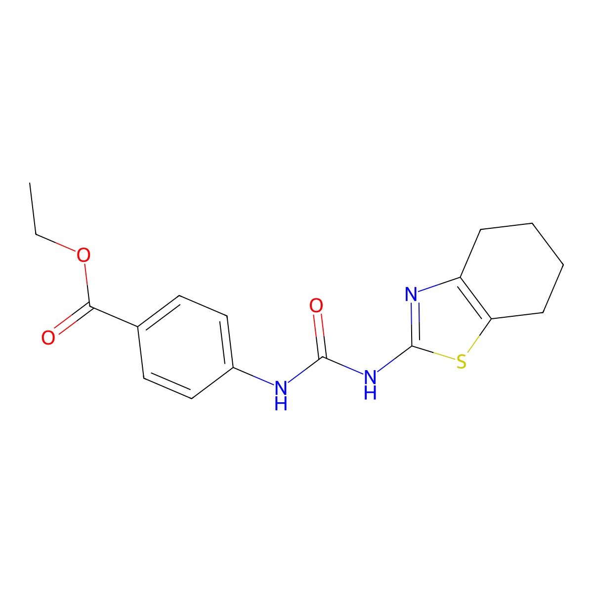 ethyl 4-[(N-(4,5,6,7-tetrahydrobenzothiazol-2-yl)carbamoyl)amino]benzoate molecular structure, CAS 706777-58-4