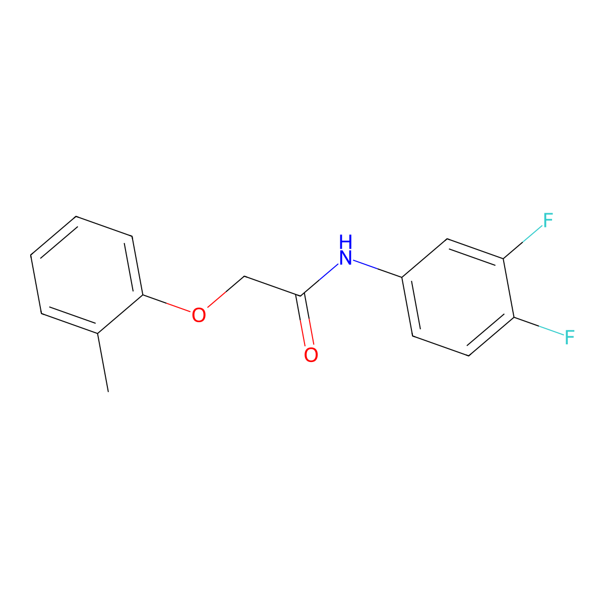 N-(3,4-difluorophenyl)-2-(2-methylphenoxy)acetamide molecular structure, CAS 706777-79-9