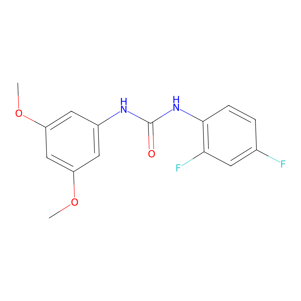 1-(2,4-Difluorophenyl)-3-(3,5-dimethoxyphenyl)urea molecular structure, CAS 706777-80-2