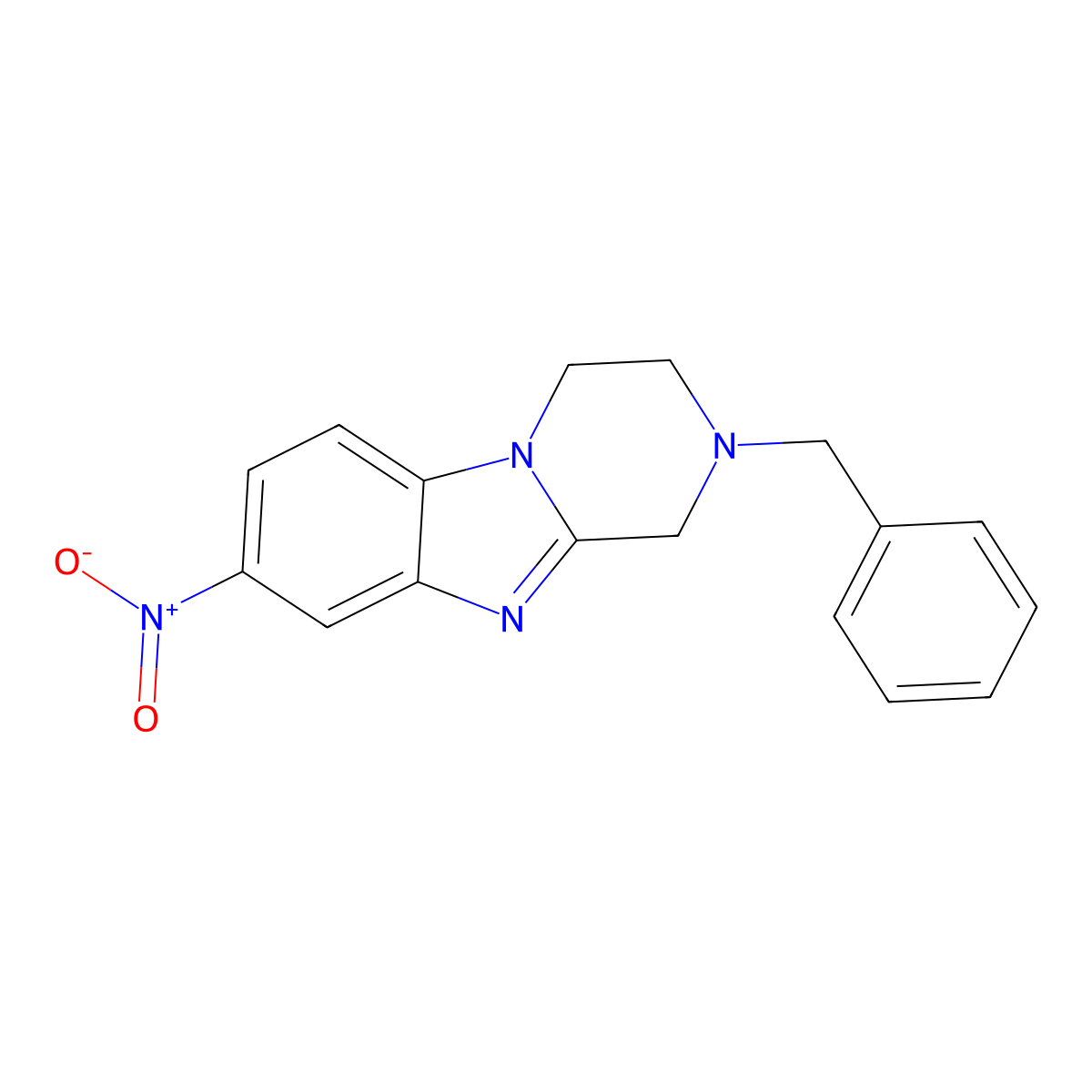 2-benzyl-8-nitro-3,4-dihydro-1H-pyrazino[1,2-a]benzimidazole molecular structure, CAS 706777-81-3
