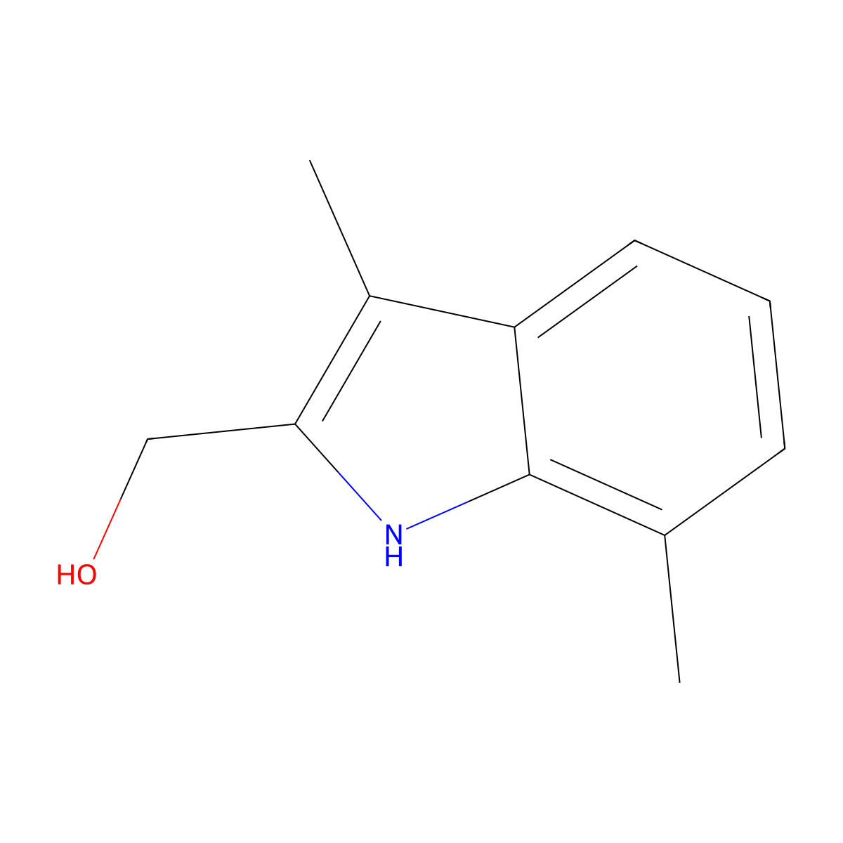 (3,7-dimethyl-1H-indol-2-yl)methanol molecular structure, CAS 706788-99-0