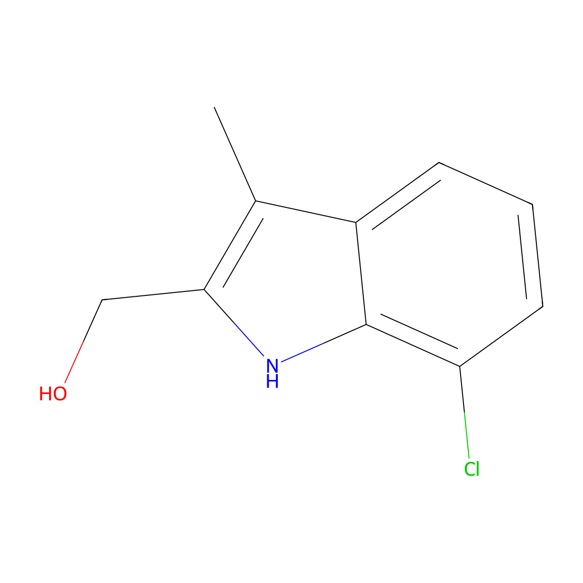(7-chloro-3-methyl-1H-indol-2-yl)methanol molecular structure, CAS 706789-00-6